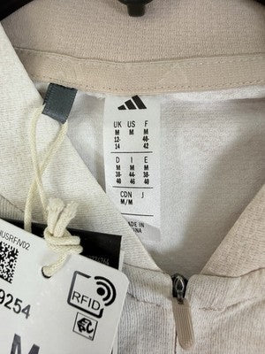 Adidas Womens Golf Polo Ultimate365 Medium Shirt Sleeveless Taupe Pink New NWT