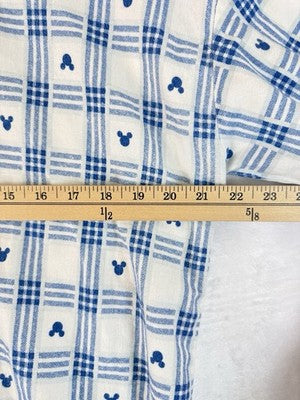 Vintage Mickey Co Shirt Womens Flannel Blue Mickey Mouse Long Sleeve