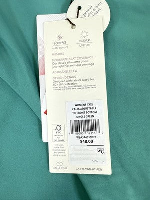 Calia Swimwear XXL Bottoms Green Mid Rise Swimsuit Tankini Bikini Women NEW