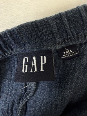 Gap Cotton Gauze Denim Easy Shorts  Large Tall Womens Blue Pull On New NWT