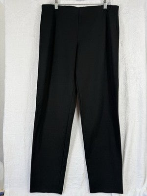 Eileen Fisher Flex Ponte Pants Large Black Knit Pull On Womens