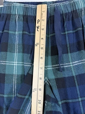 Old Navy Flannel Pajama Pants Womens Medium Petite Green Blue Plaid PJ New NWT