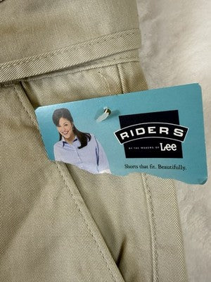 Lee Riders Casuals Shorts 20W Khaki Chino Tan Vintage Y2K Deadstock 8.5” New NWT