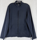 LL Bean Cozy Sweatshirt XL Navy Blue Full Zip Jacket Mock Neck Womens