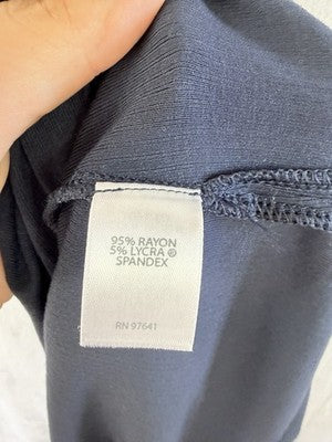 J Jill Wearever Top Small Short Sleeve Blue Rib