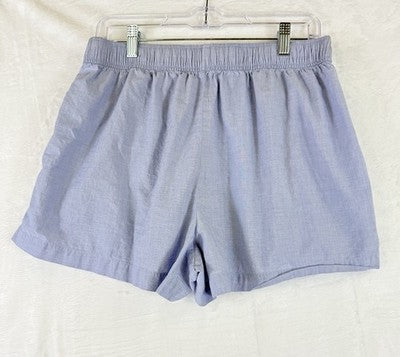 J Crew Cotton Boxer Shorts Medium Womens Sleep Pajama PJs Blue End On End