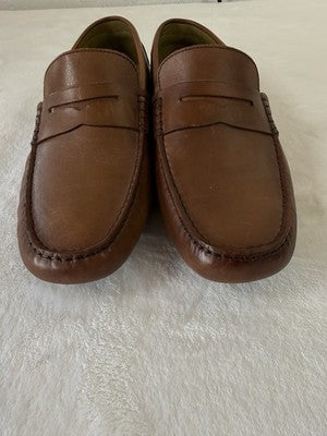 Vince Camuto Esmail Driving Loafers 9.5 Mens Brown Leather Shoes Slip On