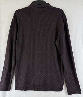 Calvin Klein Top Women Medium Long Sleeve Knit Brown Print