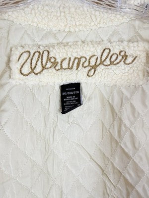 Wrangler Western Shirt Jacket 3XL Womens Ivory Sherpa Fleece Snap Button Shacket