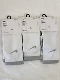 Nike Spark Running Socks Crew White Men 8-9.5 Women 9.5-11 Cushioned Lot New