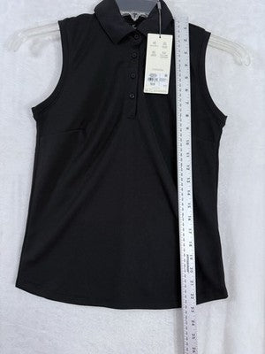 Lady Hagen Golf Shirt XS Sleeveless Polo Black Pique Womens Walter NWT