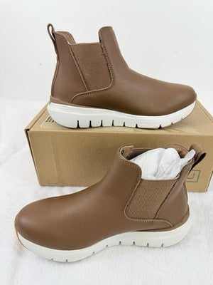 Kuru Flex Astra 6 Womens Brown Boots Slip On Chelsea Leather Plantar Fasciitis