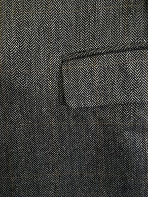 Jos A Bank Blazer 39R 100% Silk Gray Herringbone Windowpane Plaid Mens Jacket