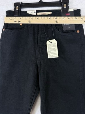 Levis Wedgie Straight 24 Jeans Womens Black Levi’s 24x26 High Rise Denim New NWT