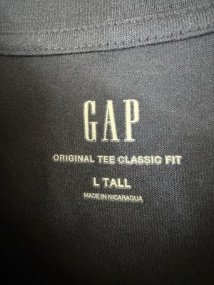 Gap Original Tee Classic Fit Large Tall Navy Blue Mens T Shirt Short Sleeve New