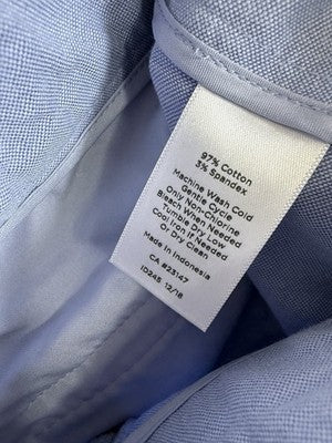 Talbots Chatham Crop Pants 10 Petite Women Scalloped Hem Blue Cotton Stretch 10P