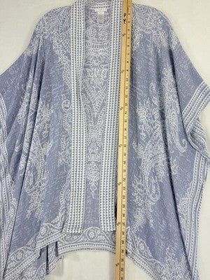 J Jill Kimono Wrap Lightweight Blue Open Front One Size Top Cardigan Womens