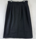 Vintage LL Bean Womens 12 100% Wool Pencil Skirt Black Made In USA Lined