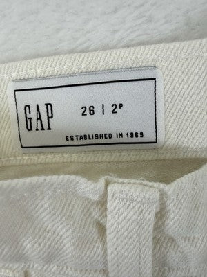 Gap Wide Leg Jeans Women 26 2 Petite Super Baggy Off White Ivory New NWT