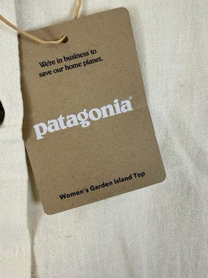 Patagonia Hemp Top Women Medium Island Whole Weave Natural Reversible Button New