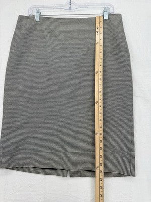 Talbots Pencil Skirt 10 Navy Blue Striped Womens A Line