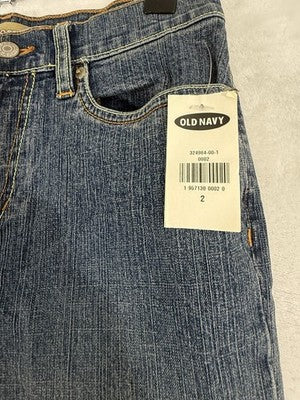 Vintage Old Navy Jeans Womens 2 Boot Cut Stretch At Waist Deadstock 1995 Y2K NEW