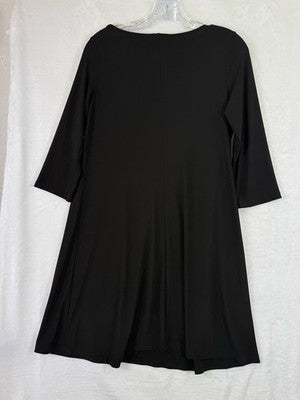 MSK Dress Medium Petite Black Shift 3/4 Sleeve Womens