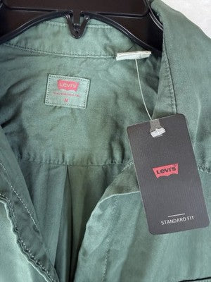 Levis Doreen Utility Shirt Medium Womens Green Roll Tab Lyocell Button New NWT