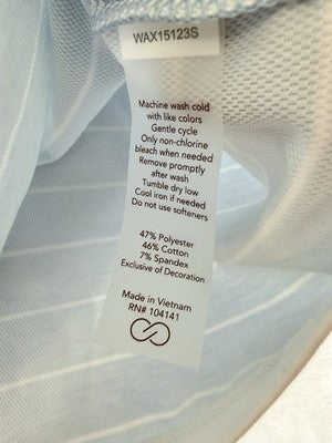 Calia Top Medium Crop Mock Neck Knit Blue White Striped New NWT