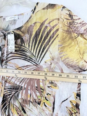 CJ Banks 14W Top X Short Sleeve Lightweight Summer Tropical Print New NWT Womens