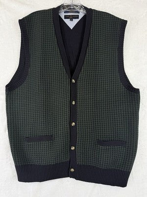 Vintage Tommy Hilfiger Golf Sweater Vest XXL Blue Herringbone Professor Preppy