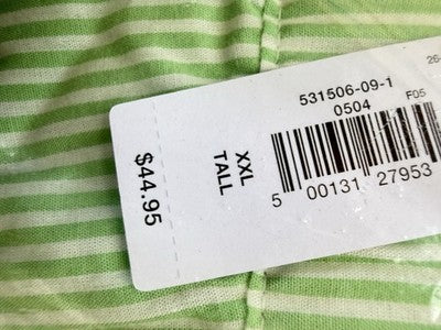 Gap Pajama Set Women XL / XXL Tall Poplin PJ Green Striped Shirt Pants New
