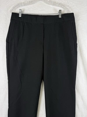 J Jill Pants Large Petite Ponte Slim Leg Black Knit Pull On Pockets Womens