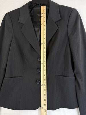 The Limited Blazer 6 Dark Gray Fitted Jacket 3 Button Womens
