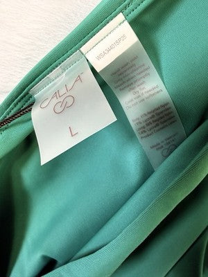 Calia Swim Bikini Bottoms Large Adjustable Jungle Green Mid Rise Women New NWT