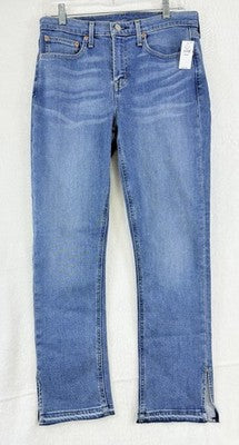 Gap Mid Rise Vintage Slim Jeans 8 29 Womens New NWT Raw Hem Blue