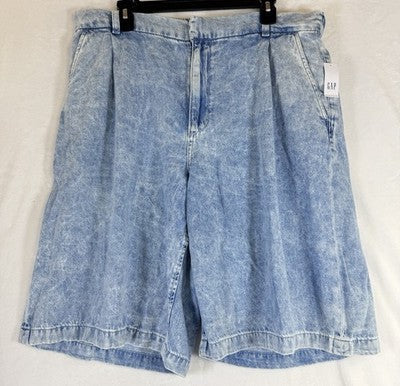 Gap 365 Denim High Rise Shorts XL Tall Women Ultrasoft Blue Bermuda 12” New NWT