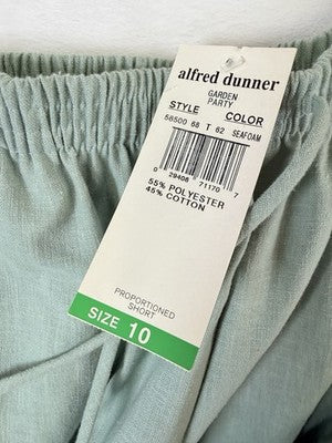 Alfred Dunner Pants Size 10 Pull On Light Green Proportioned Short New NWT