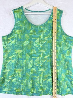 Made For Life Active Wear Top 1X Tank Green Plus Size Women