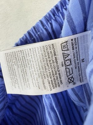 Gap Poplin Pajama Pants Medium Blue Striped Womens 100% Cotton New NWT