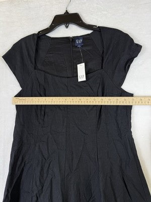 Gap Linen Blend Maxi Dress Medium Women Black Fit & Flare Long New NWT
