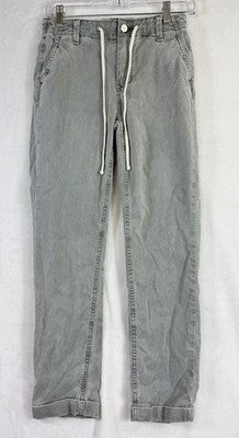 Paige Christy Pants Jeans 25 Gray Womens Denim Drawstring Mid Rise