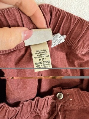 LL Bean Explorer Ripstop Pants Mens Medium 32” Clay Red Comfort Waist 513220
