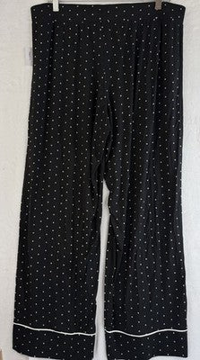 Gap Body Pajama Pants Large Petite Black Polka Dot Modal Knit New NWT