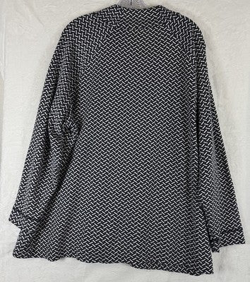 T By Talbots 2X Tops Long Sleeve Mock Neck Pullover Knit Plus Size Blue