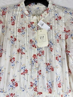 Gap X DÔEN Dress Large Women Pintuck Floral Midi Doen Boho Whimsical New NWT