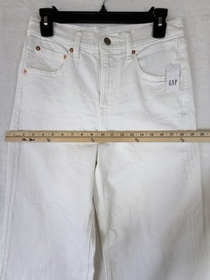 Gap High Rise Stride Ankle Jeans 27 4 Petite White Denim Womens New NWT