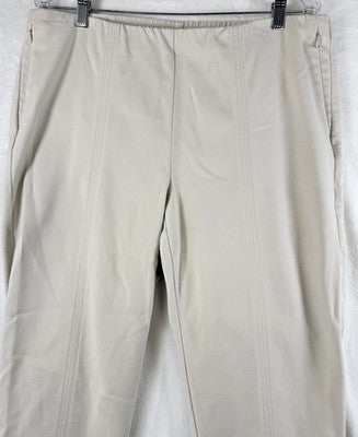 J Jill Essential Cotton Stretch Pants 16 Tan Beige Pull On Pockets Womens