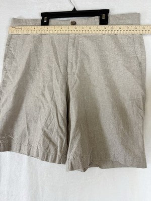 Banana Republic Aiden Shorts 36 Linen Blend Tan Beige 9”