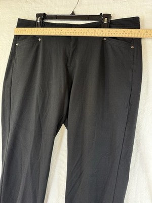 CJ Banks Signature Slimming Pants 16W Petite Black Ponte Knit Womens Plus Size